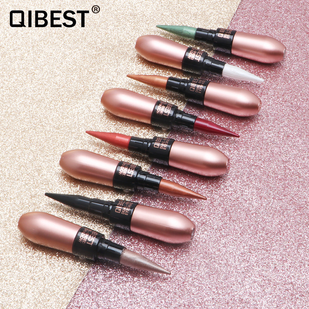 QIBEST Charm Dual-Purpose Pen Silky And Dynamic Eyeliner Soft Texture Eye Shadow Cream Eye Shadow Stick