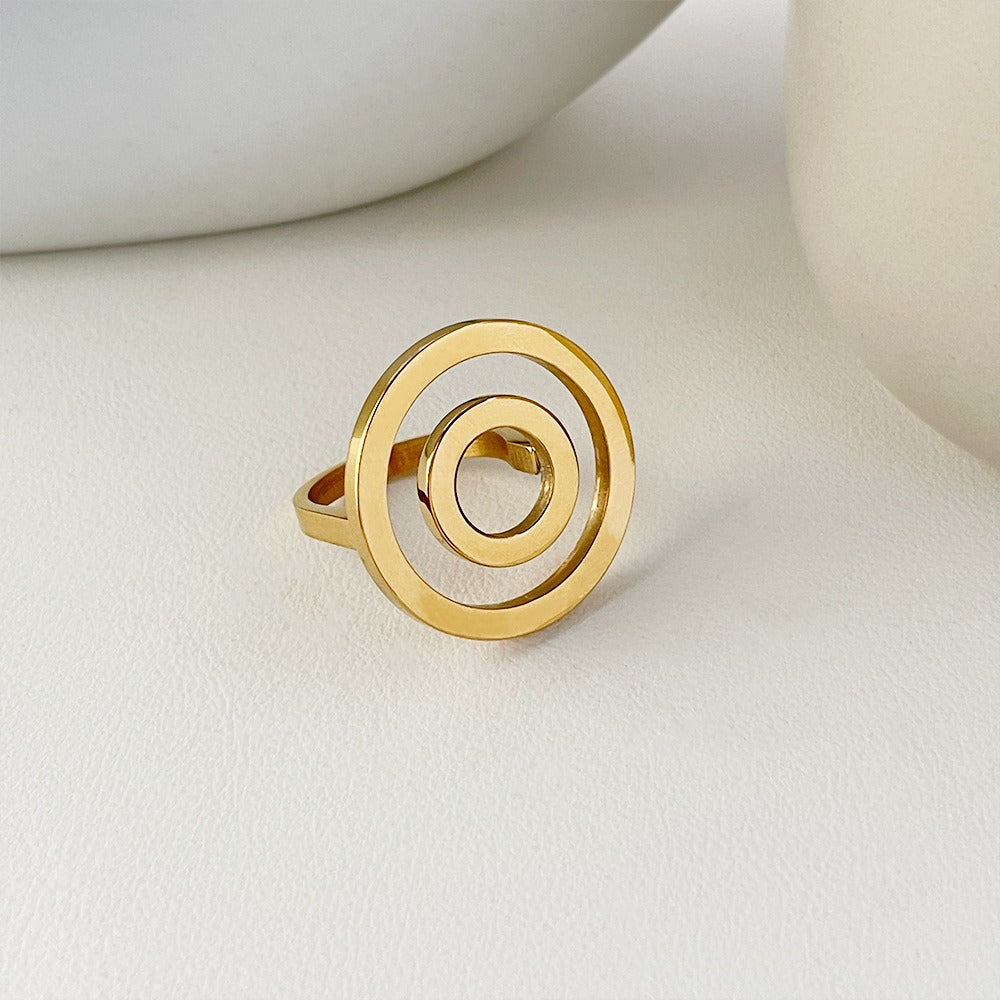 Hip hop ins fashion simple versatile circle shape ring for women