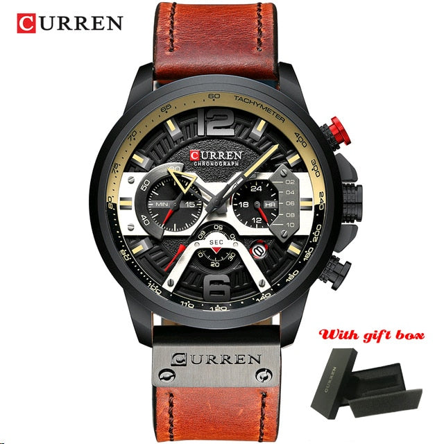 CURREN 8329 Luxury Brand Fashion Quartz Men Watch Military Waterproof Sport Mens Watches Casual Leather Male Clock reloj hombre