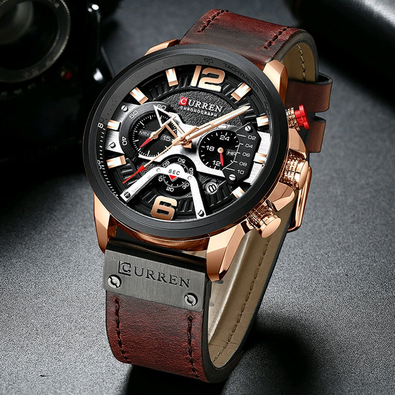 CURREN 8329 Luxury Brand Fashion Quartz Men Watch Military Waterproof Sport Mens Watches Casual Leather Male Clock reloj hombre