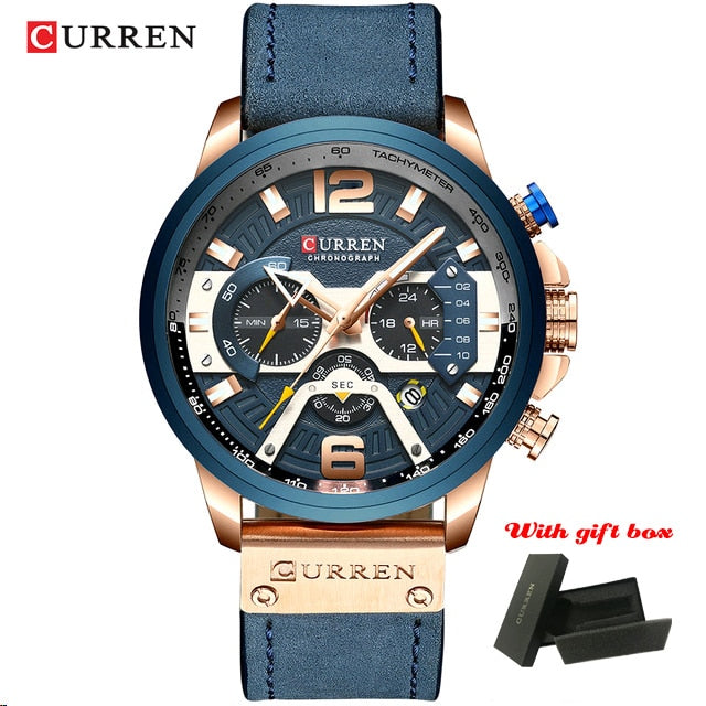 CURREN 8329 Luxury Brand Fashion Quartz Men Watch Military Waterproof Sport Mens Watches Casual Leather Male Clock reloj hombre