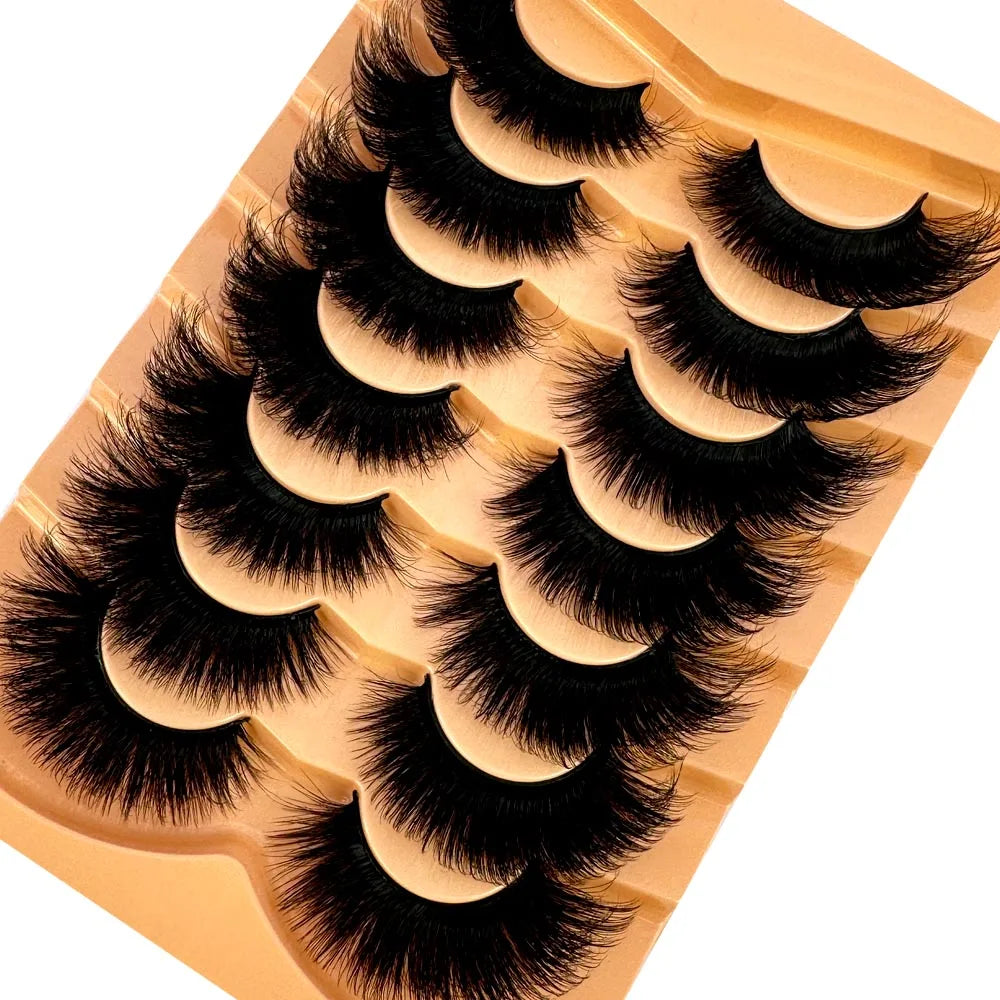 NEW 7pairs Fake Eyelashes Thick Long False Eyelashes Dramatic Lashes 3D Faux Mink Eyelashes Wholesale Full Strip Lashes Makeup