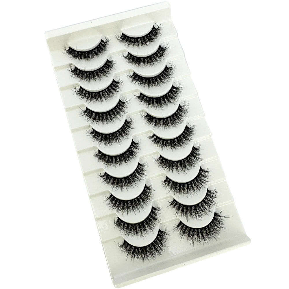 NEW 10 Pairs Natural 3d Mink Lashes Soft False Eyelashes Cross Messy Dense Eye Lashes Extension Makeup Faux Cils Maquillaje H13