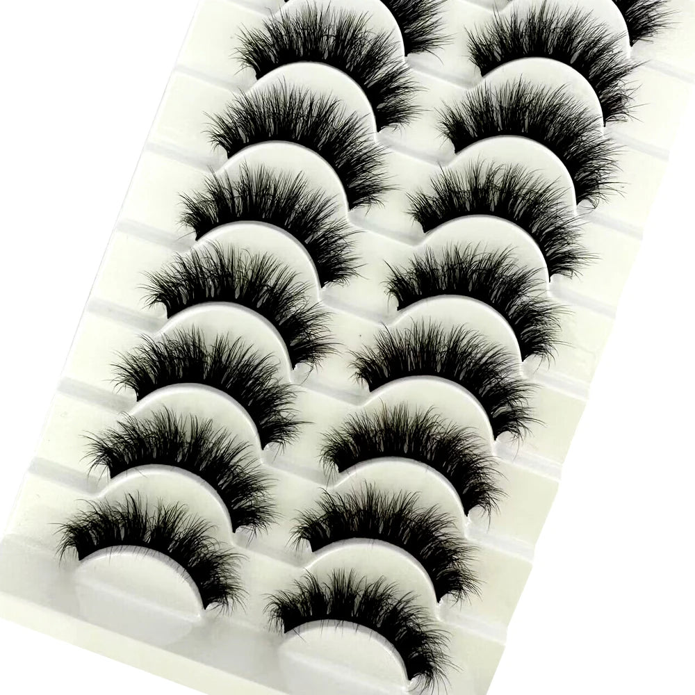 NEW 10 Pairs Natural 3d Mink Lashes Soft False Eyelashes Cross Messy Dense Eye Lashes Extension Makeup Faux Cils Maquillaje H13