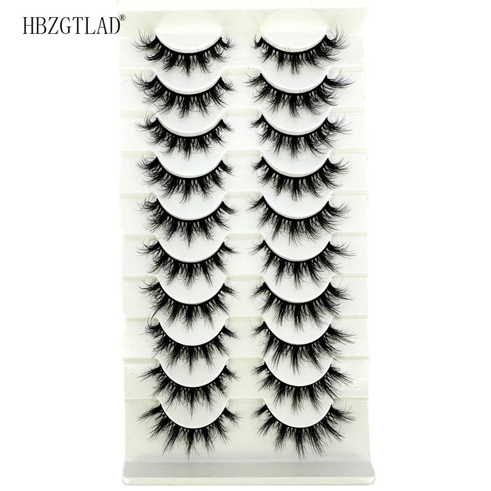 NEW 10 Pairs Natural 3d Mink Lashes Soft False Eyelashes Cross Messy Dense Eye Lashes Extension Makeup Faux Cils Maquillaje H13