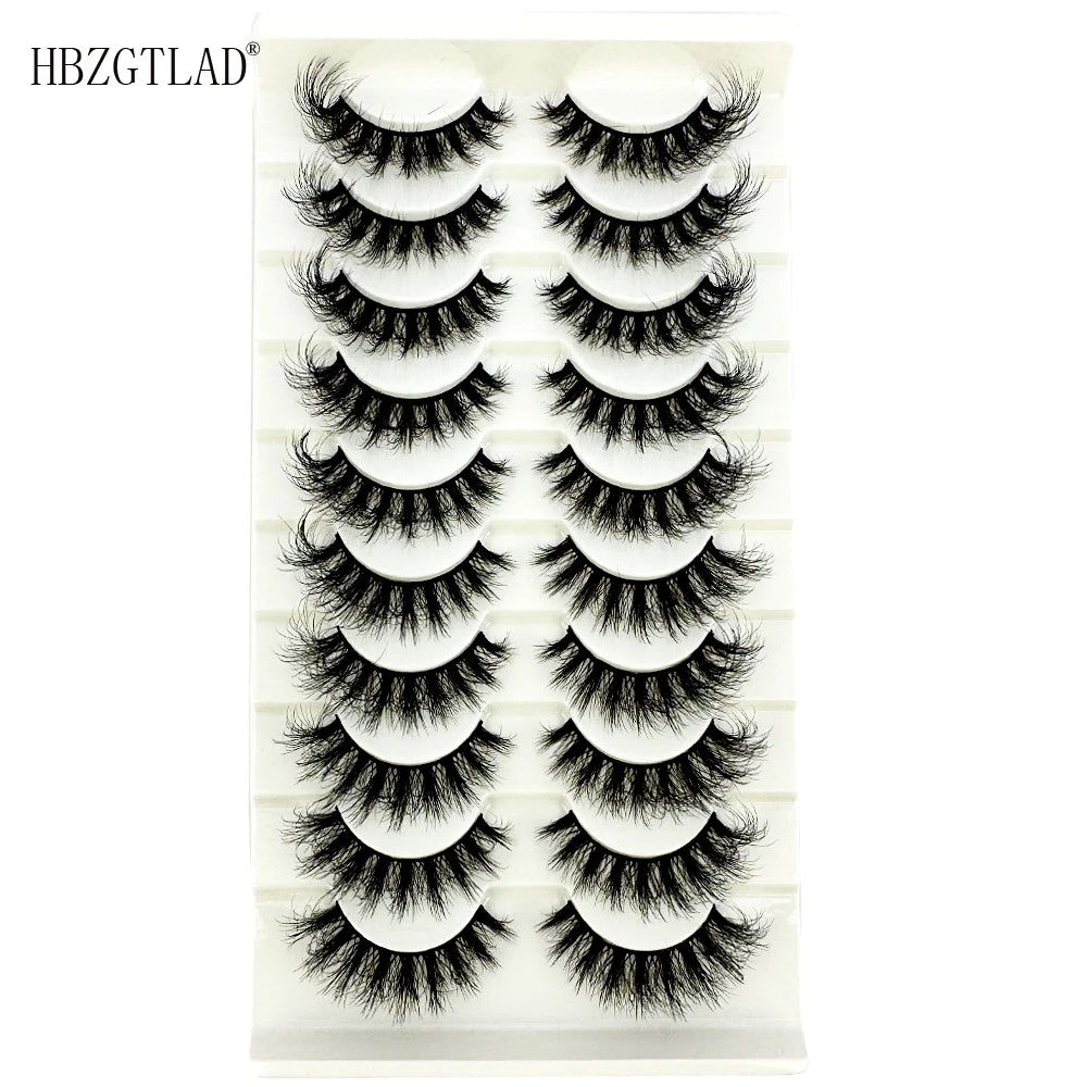 NEW 10 Pairs Natural 3d Mink Lashes Soft False Eyelashes Cross Messy Dense Eye Lashes Extension Makeup Faux Cils Maquillaje H13