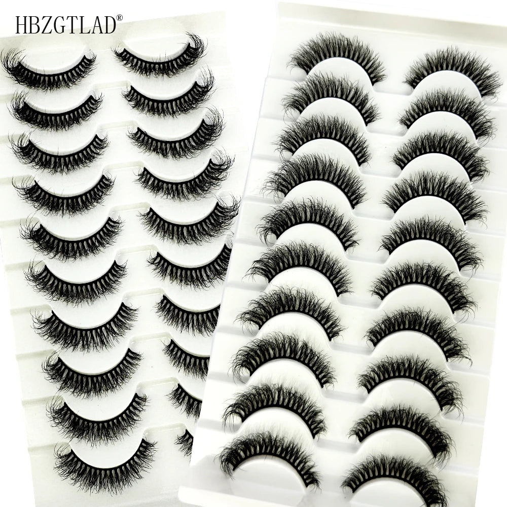 NEW 10 Pairs Natural 3d Mink Lashes Soft False Eyelashes Cross Messy Dense Eye Lashes Extension Makeup Faux Cils Maquillaje H13