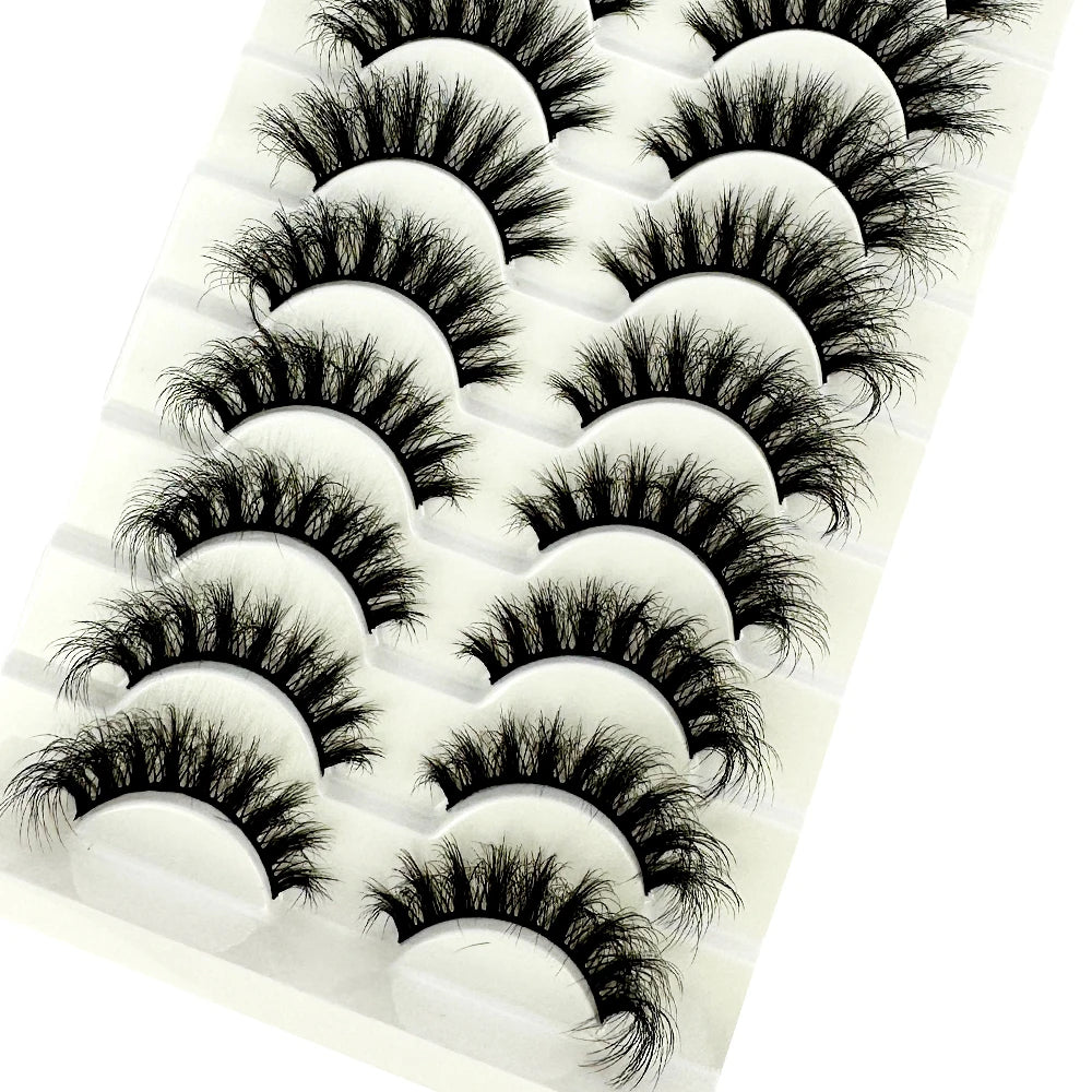 NEW 10 Pairs Natural 3d Mink Lashes Soft False Eyelashes Cross Messy Dense Eye Lashes Extension Makeup Faux Cils Maquillaje H13