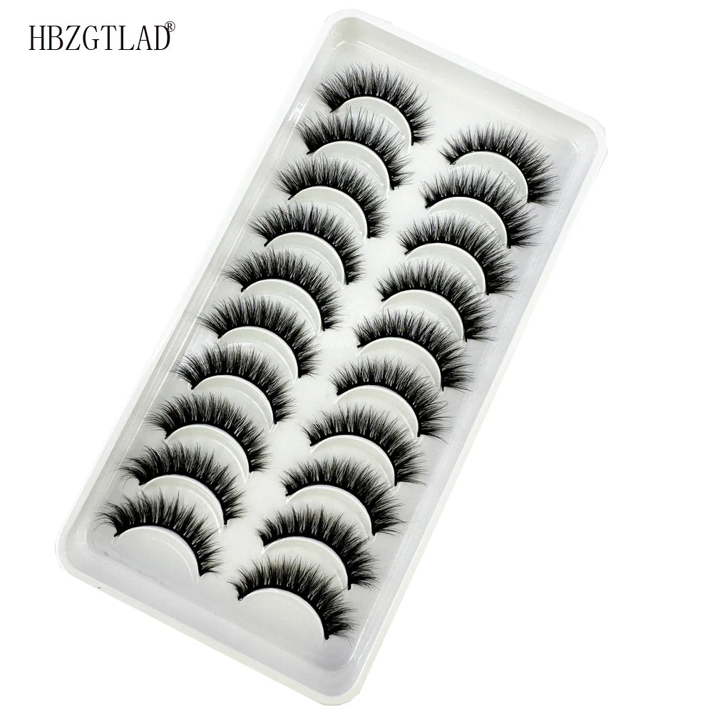 NEW 10 Pairs Natural 3d Mink Lashes Soft False Eyelashes Cross Messy Dense Eye Lashes Extension Makeup Faux Cils Maquillaje H13