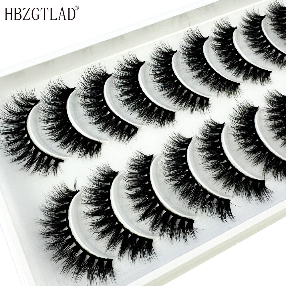 NEW 10 Pairs Natural 3d Mink Lashes Soft False Eyelashes Cross Messy Dense Eye Lashes Extension Makeup Faux Cils Maquillaje H13