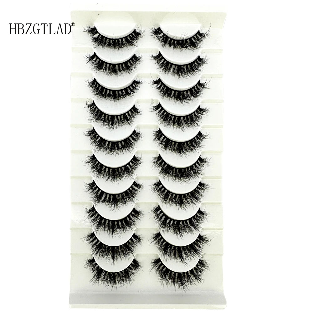 NEW 10 Pairs Natural 3d Mink Lashes Soft False Eyelashes Cross Messy Dense Eye Lashes Extension Makeup Faux Cils Maquillaje H13