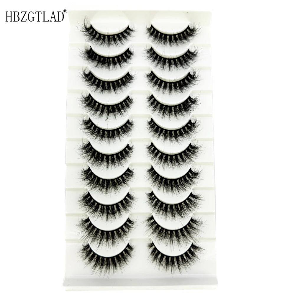 NEW 10 Pairs Natural 3d Mink Lashes Soft False Eyelashes Cross Messy Dense Eye Lashes Extension Makeup Faux Cils Maquillaje H13