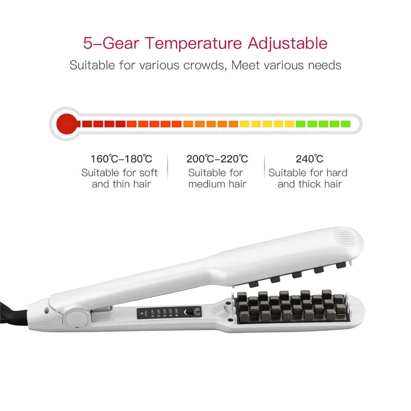 Professional Fluffy Corn Perm Volumizing Hair Iron Straightener Comb Increase Hair Volume Fluffy Hair Straightener Flat Irons