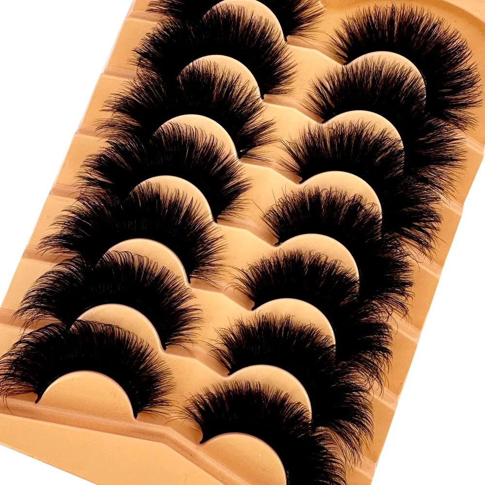 NEW 7pairs Fake Eyelashes Thick Long False Eyelashes Dramatic Lashes 3D Faux Mink Eyelashes Wholesale Full Strip Lashes Makeup