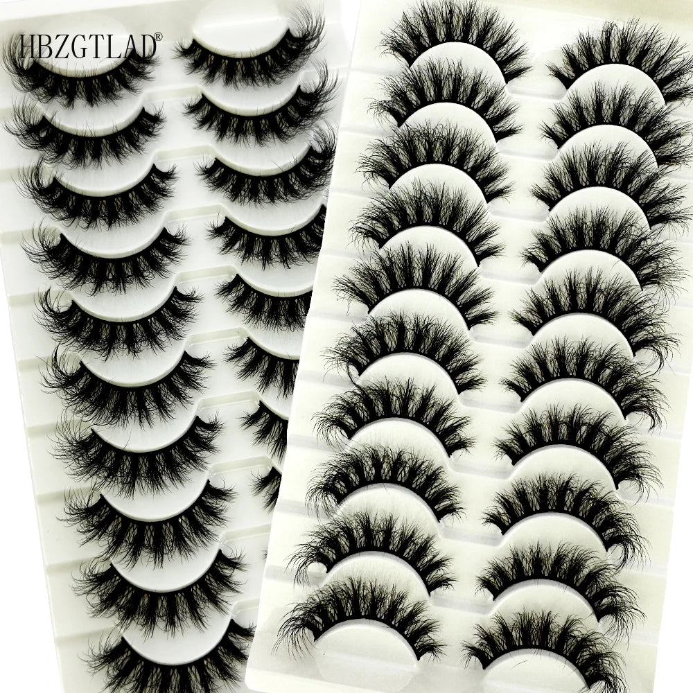 NEW 10 Pairs Natural 3d Mink Lashes Soft False Eyelashes Cross Messy Dense Eye Lashes Extension Makeup Faux Cils Maquillaje H13