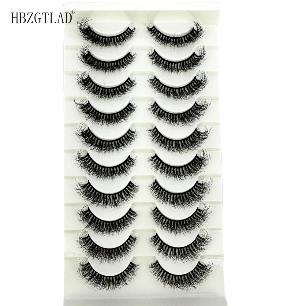 NEW 10 Pairs Natural 3d Mink Lashes Soft False Eyelashes Cross Messy Dense Eye Lashes Extension Makeup Faux Cils Maquillaje H13