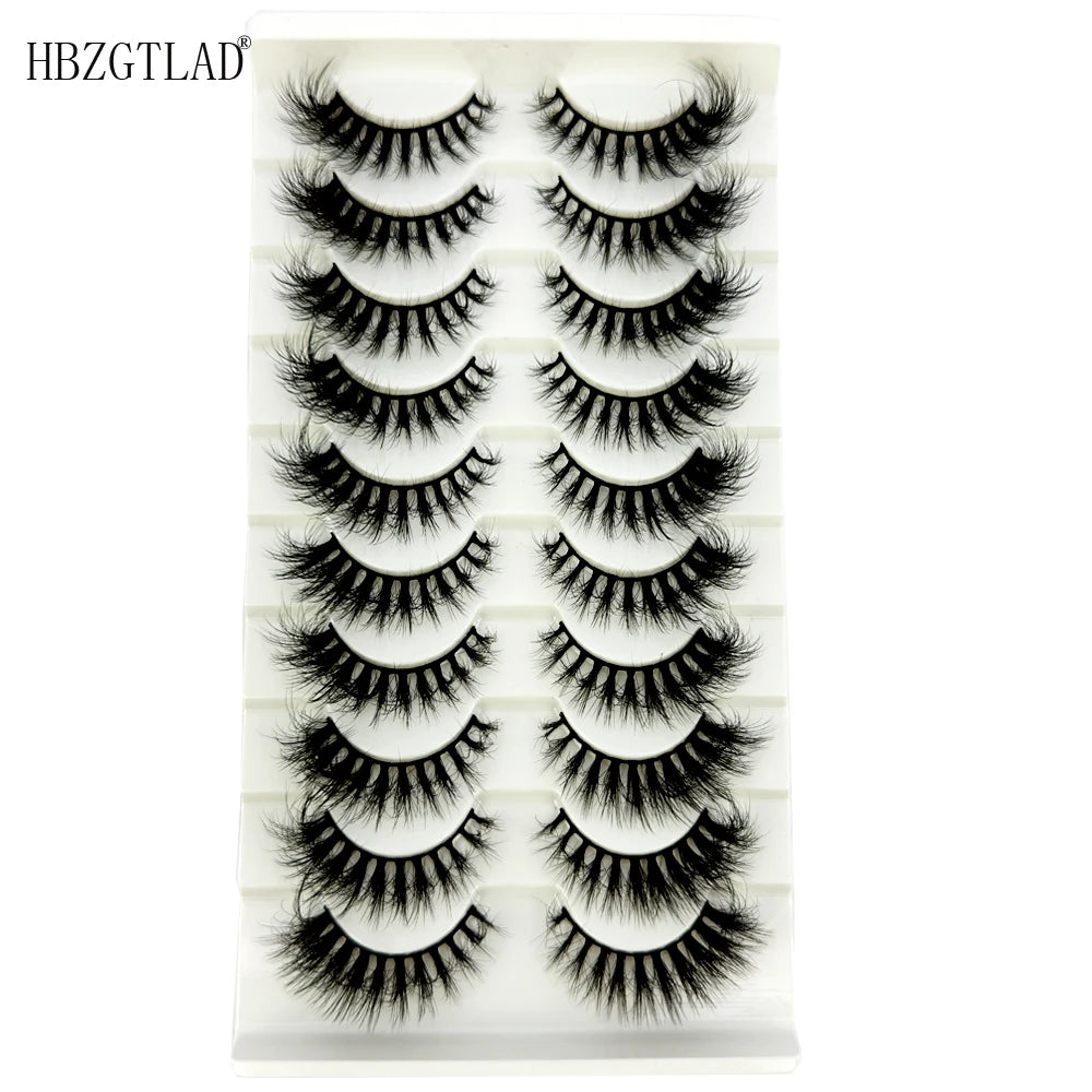 NEW 10 Pairs Natural 3d Mink Lashes Soft False Eyelashes Cross Messy Dense Eye Lashes Extension Makeup Faux Cils Maquillaje H13