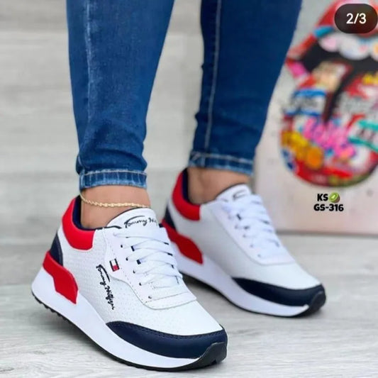 Women's Lace-up Sneakers, Outdoor Walking Shoes, Plus Size, Solid Color, Stylish, New Spring 2024 Women Shoes  Zapatos De Mujer