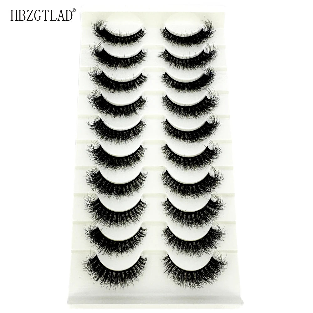 NEW 10 Pairs Natural 3d Mink Lashes Soft False Eyelashes Cross Messy Dense Eye Lashes Extension Makeup Faux Cils Maquillaje H13