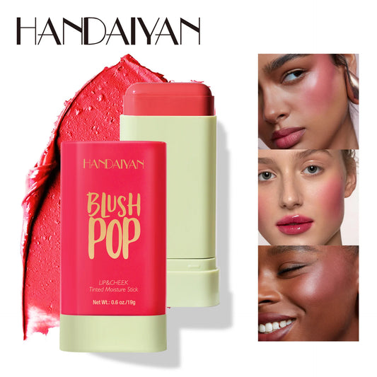 Handaiyan Matte Glitter Face Cream Blusher Smooth Cheek Lip Eye Mousse Blush Highlighter Stick Rouge Waterproof Contour Makeup