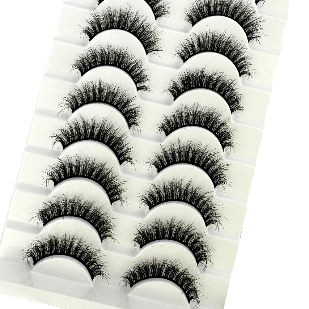 NEW 10 Pairs Natural 3d Mink Lashes Soft False Eyelashes Cross Messy Dense Eye Lashes Extension Makeup Faux Cils Maquillaje H13