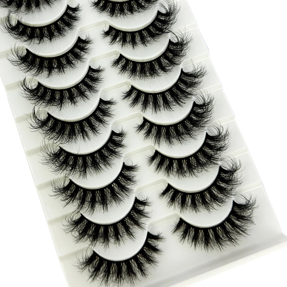 NEW 10 Pairs Natural 3d Mink Lashes Soft False Eyelashes Cross Messy Dense Eye Lashes Extension Makeup Faux Cils Maquillaje H13