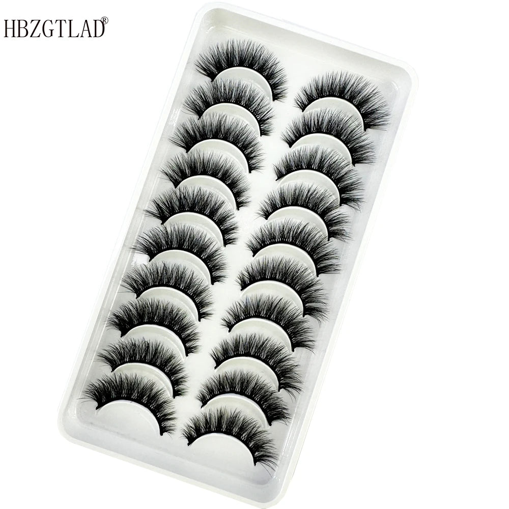 NEW 10 Pairs Natural 3d Mink Lashes Soft False Eyelashes Cross Messy Dense Eye Lashes Extension Makeup Faux Cils Maquillaje H13