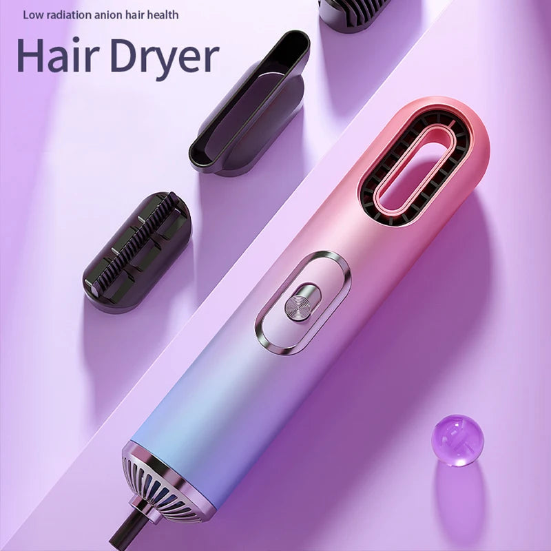 Professional Airflow Style Hair Dryer, Electric Brush, Comb Style Hair Dryer With Nozzle, Mini Portable Straight Hair Brush