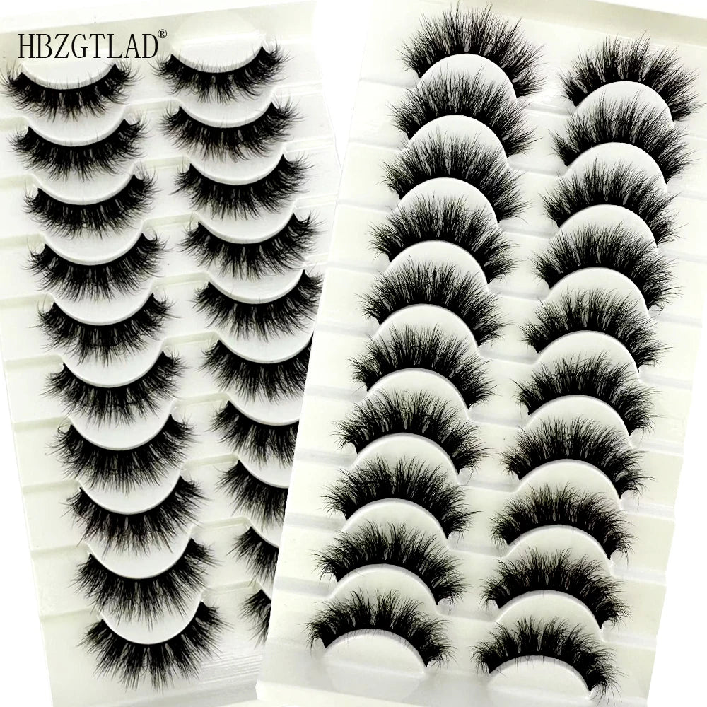 NEW 10 Pairs Natural 3d Mink Lashes Soft False Eyelashes Cross Messy Dense Eye Lashes Extension Makeup Faux Cils Maquillaje H13