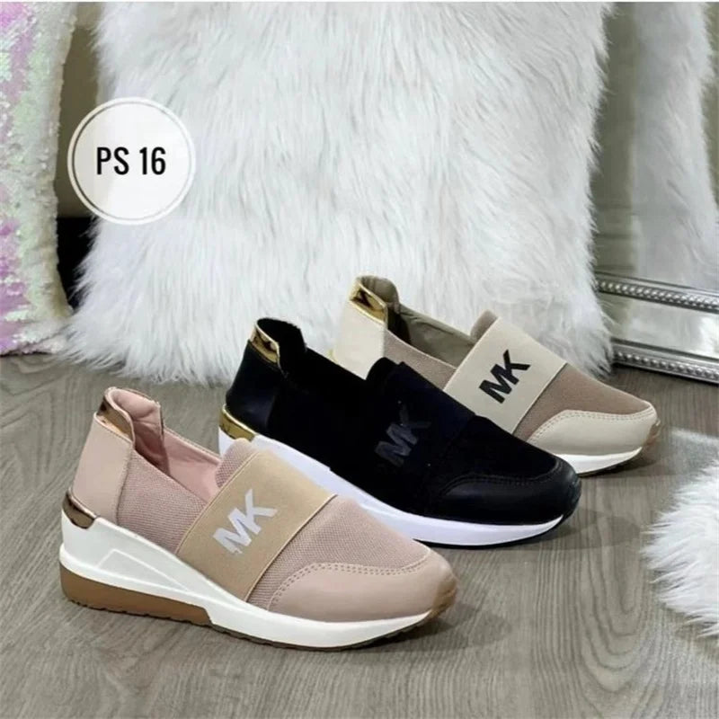 2024 Style New Women Wedges Sneakers Lace - Up Breathable Sports Shoes Casual Platform Female Footwear Ladies Vulcanized Shoes