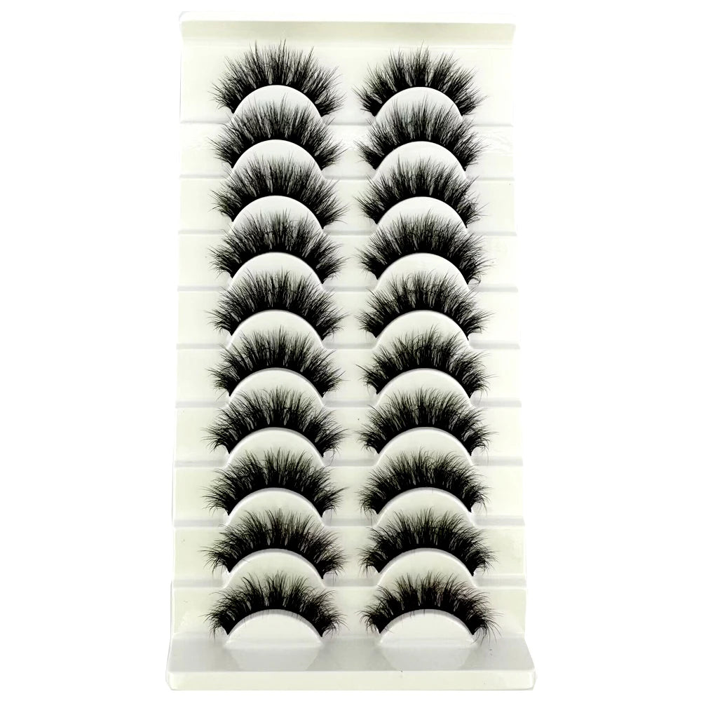 NEW 10 Pairs Natural 3d Mink Lashes Soft False Eyelashes Cross Messy Dense Eye Lashes Extension Makeup Faux Cils Maquillaje H13