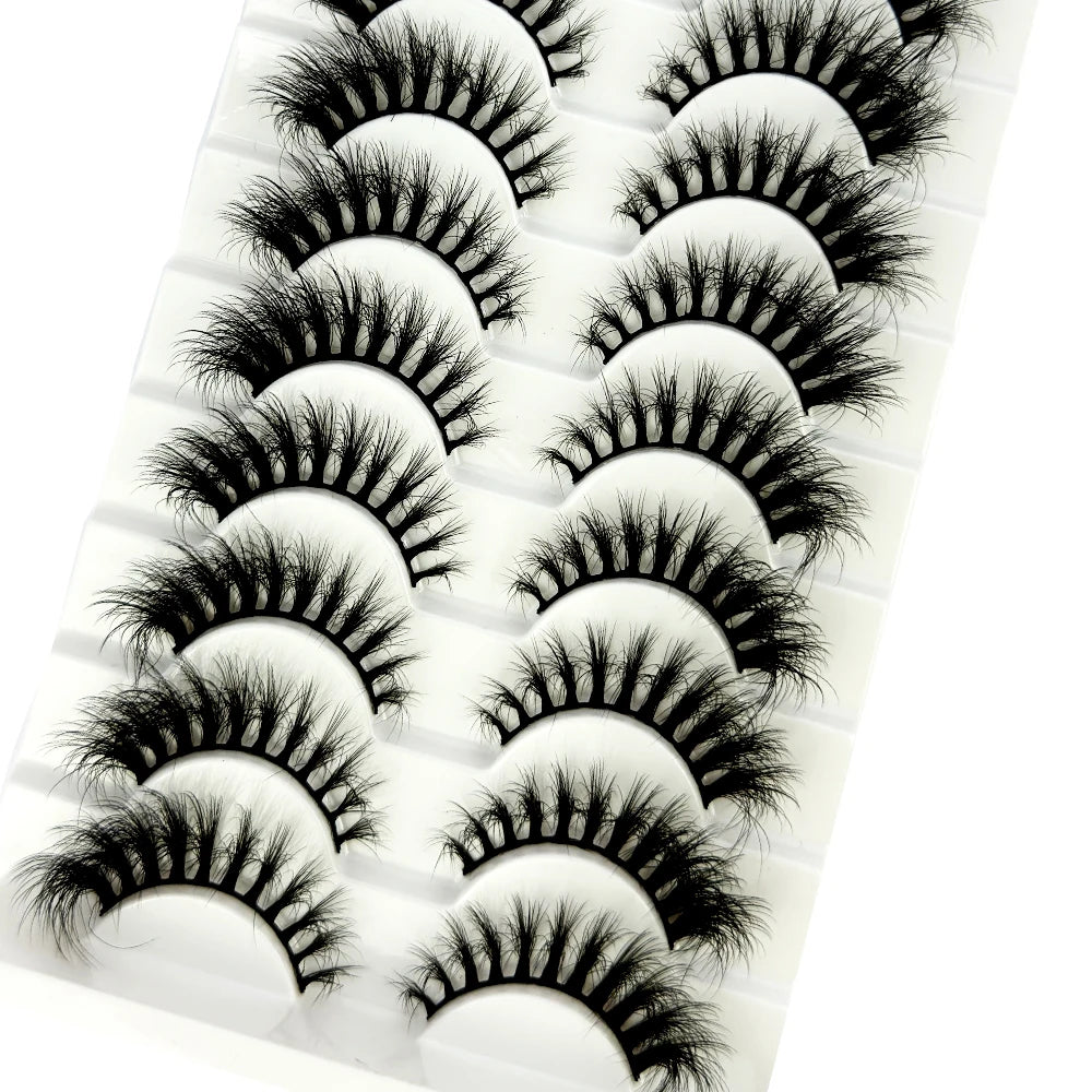 NEW 10 Pairs Natural 3d Mink Lashes Soft False Eyelashes Cross Messy Dense Eye Lashes Extension Makeup Faux Cils Maquillaje H13