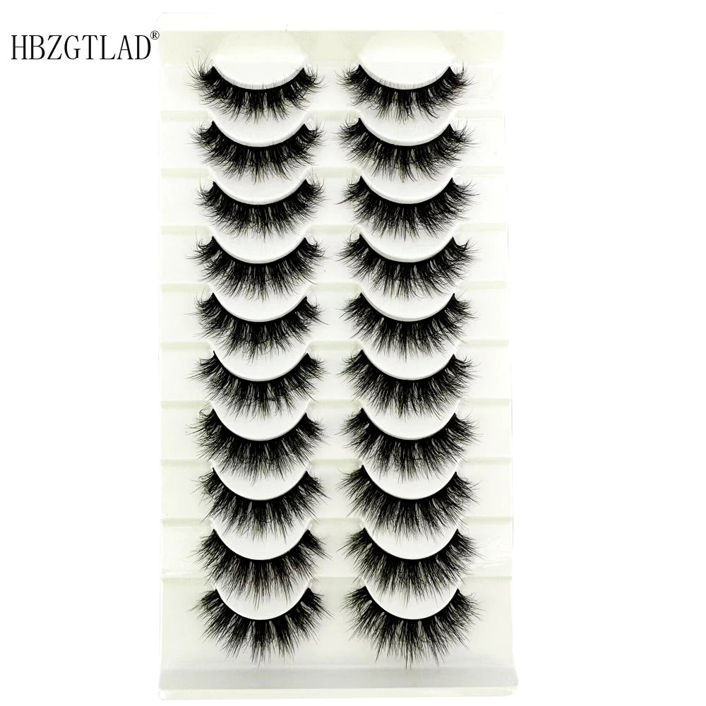 NEW 10 Pairs Natural 3d Mink Lashes Soft False Eyelashes Cross Messy Dense Eye Lashes Extension Makeup Faux Cils Maquillaje H13