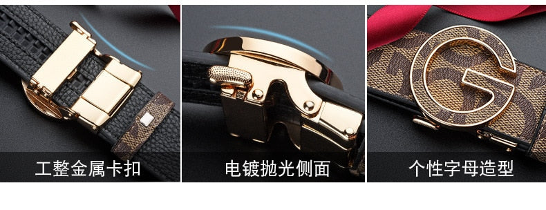 2023 New Men Belt Business Casual Fashion Luxury Designer Famous Brand Automatic G Buckle Jeans Leather Belt for Man Belts