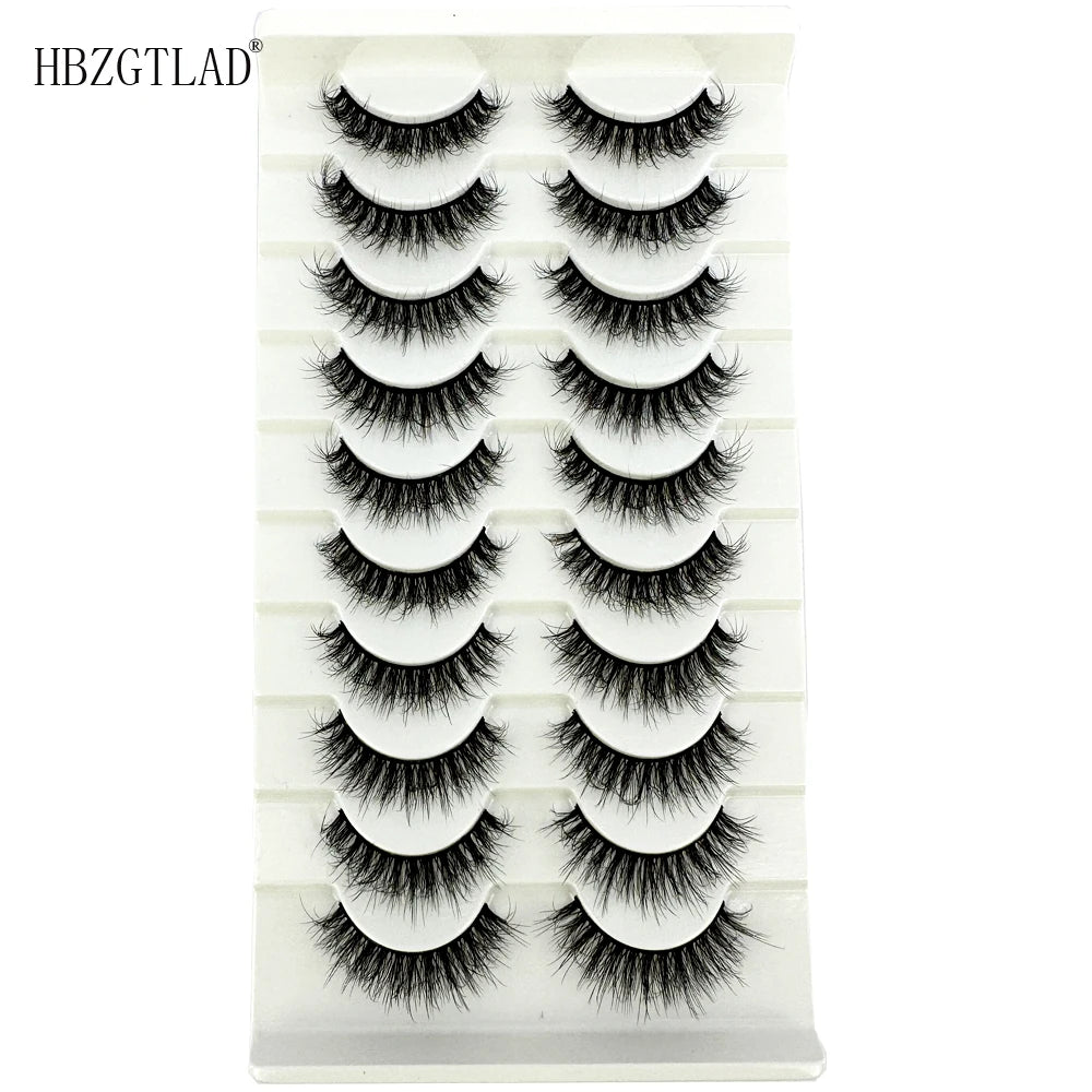 NEW 10 Pairs Natural 3d Mink Lashes Soft False Eyelashes Cross Messy Dense Eye Lashes Extension Makeup Faux Cils Maquillaje H13