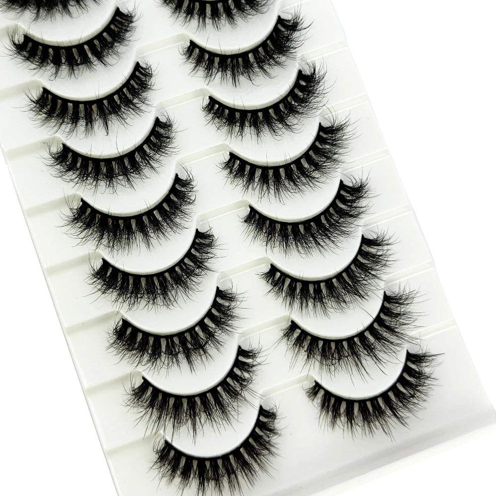 NEW 10 Pairs Natural 3d Mink Lashes Soft False Eyelashes Cross Messy Dense Eye Lashes Extension Makeup Faux Cils Maquillaje H13