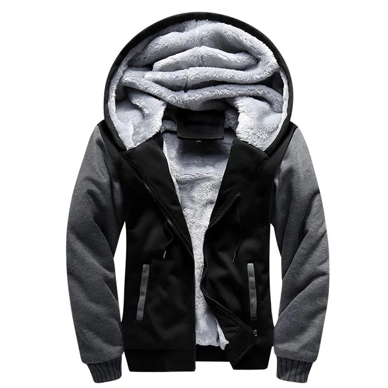 Men's Jacket Winter Camouflage Fleece Thicken Hooded Jackets Male Long Sleeve Coat Casual Zip Up Hoodies Streetwear Men's Coats