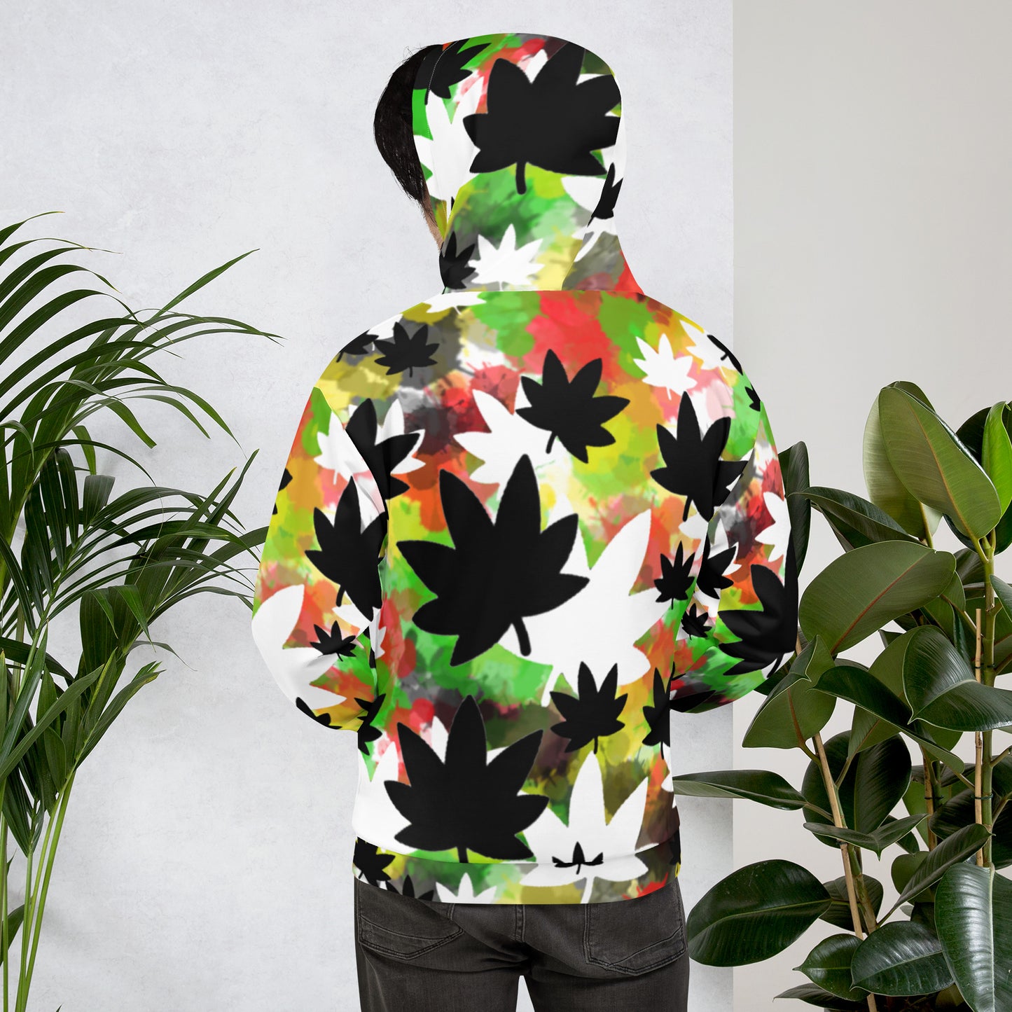 Spray Paint jumbo leaf print Unisex Hoodie