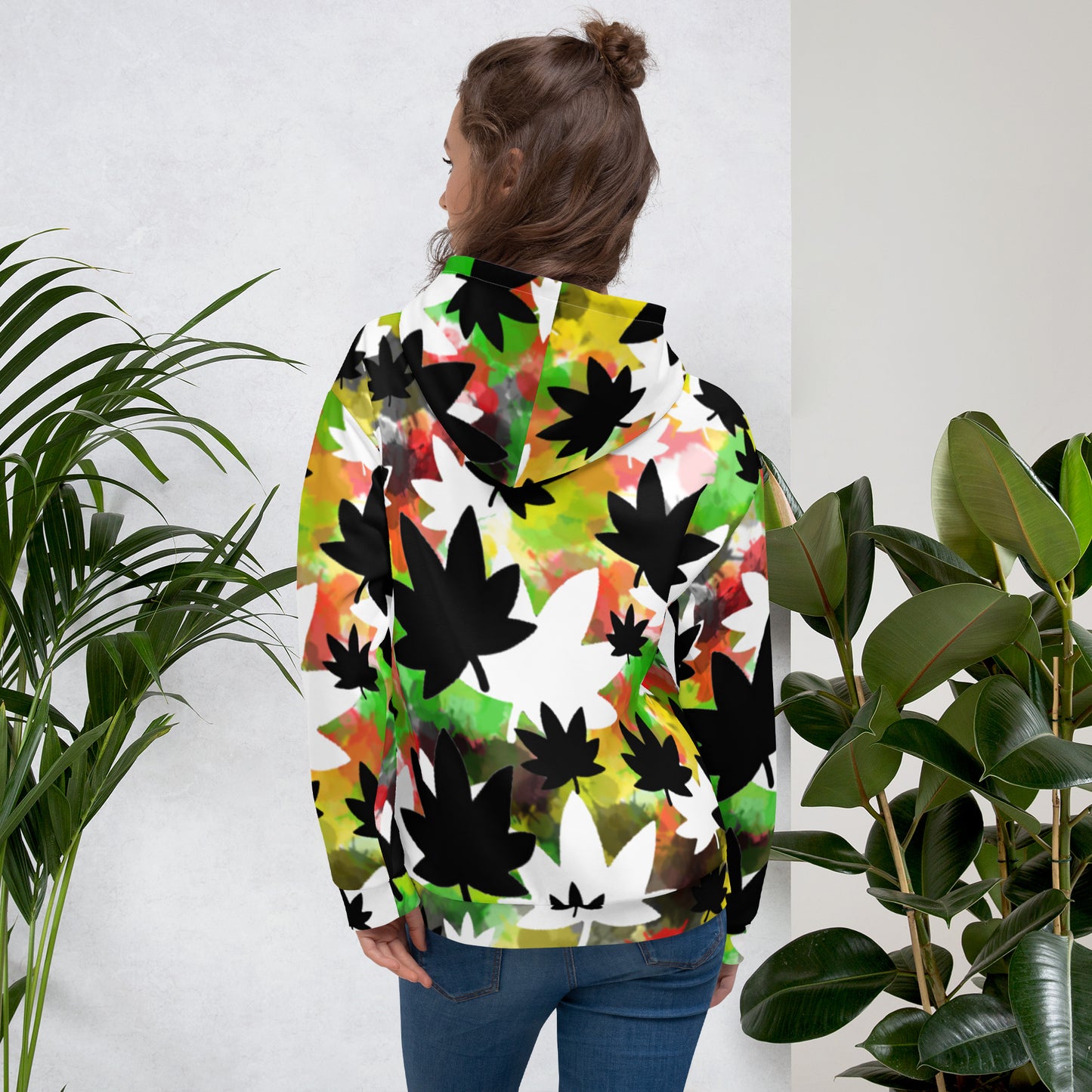 Spray Paint jumbo leaf print Unisex Hoodie