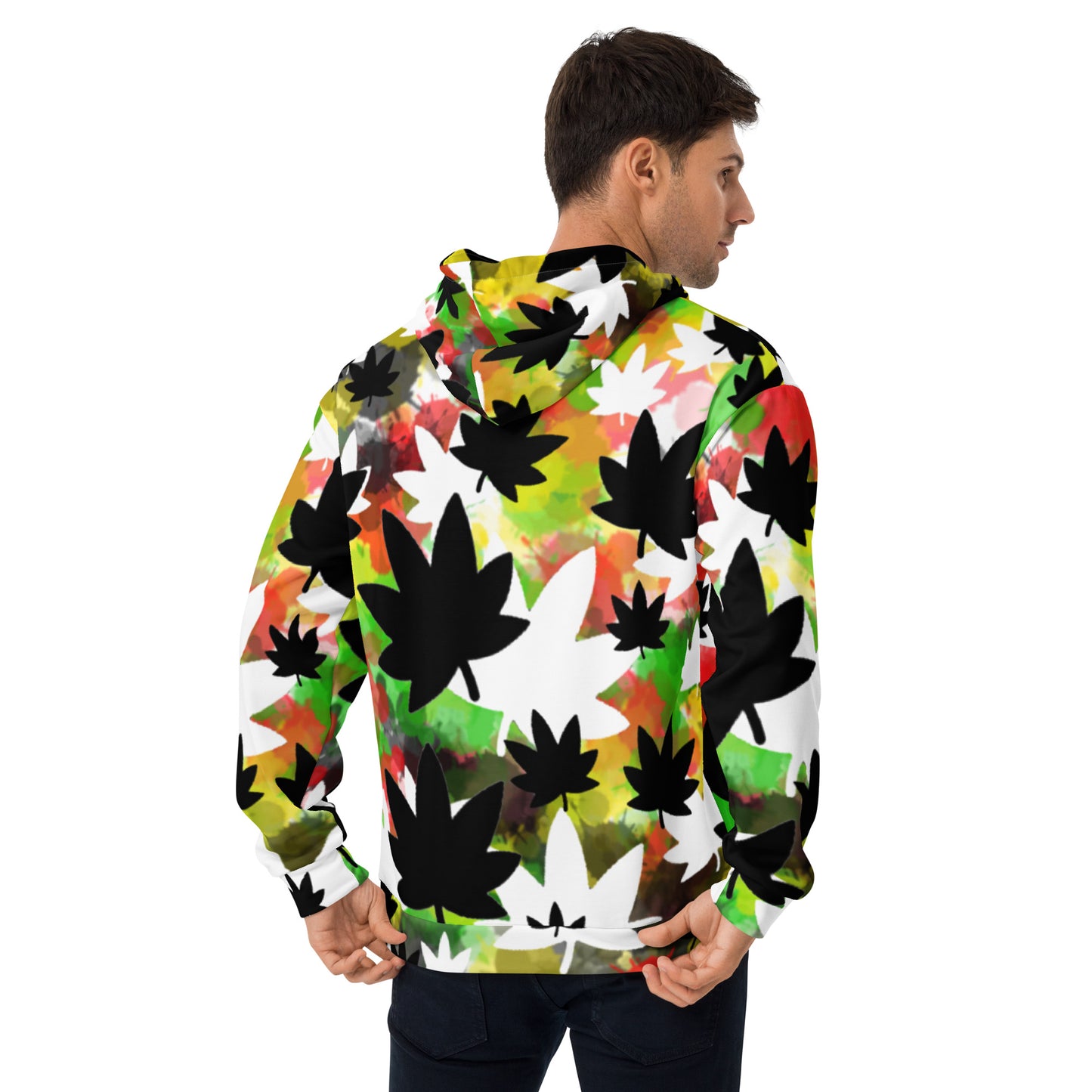 Spray Paint jumbo leaf print Unisex Hoodie