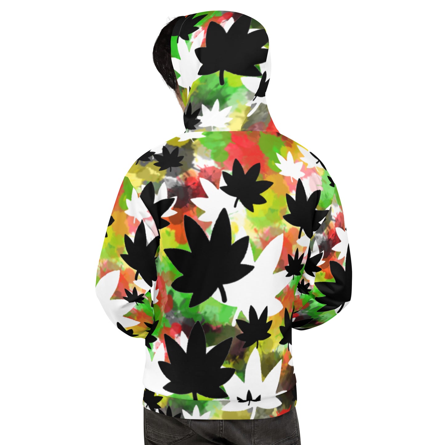 Spray Paint jumbo leaf print Unisex Hoodie