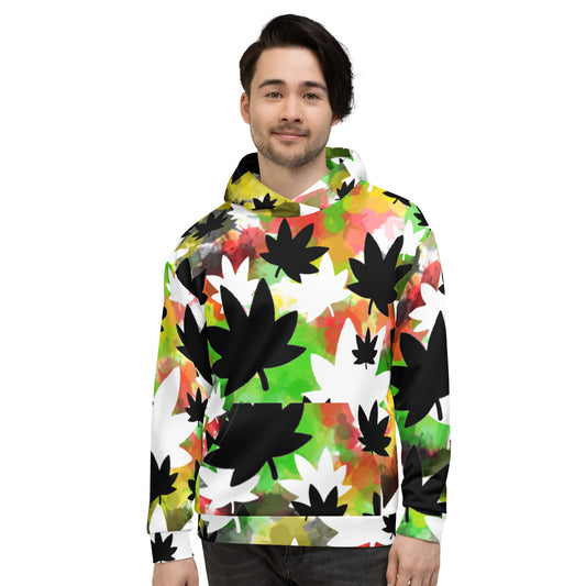 Spray Paint jumbo leaf print Unisex Hoodie