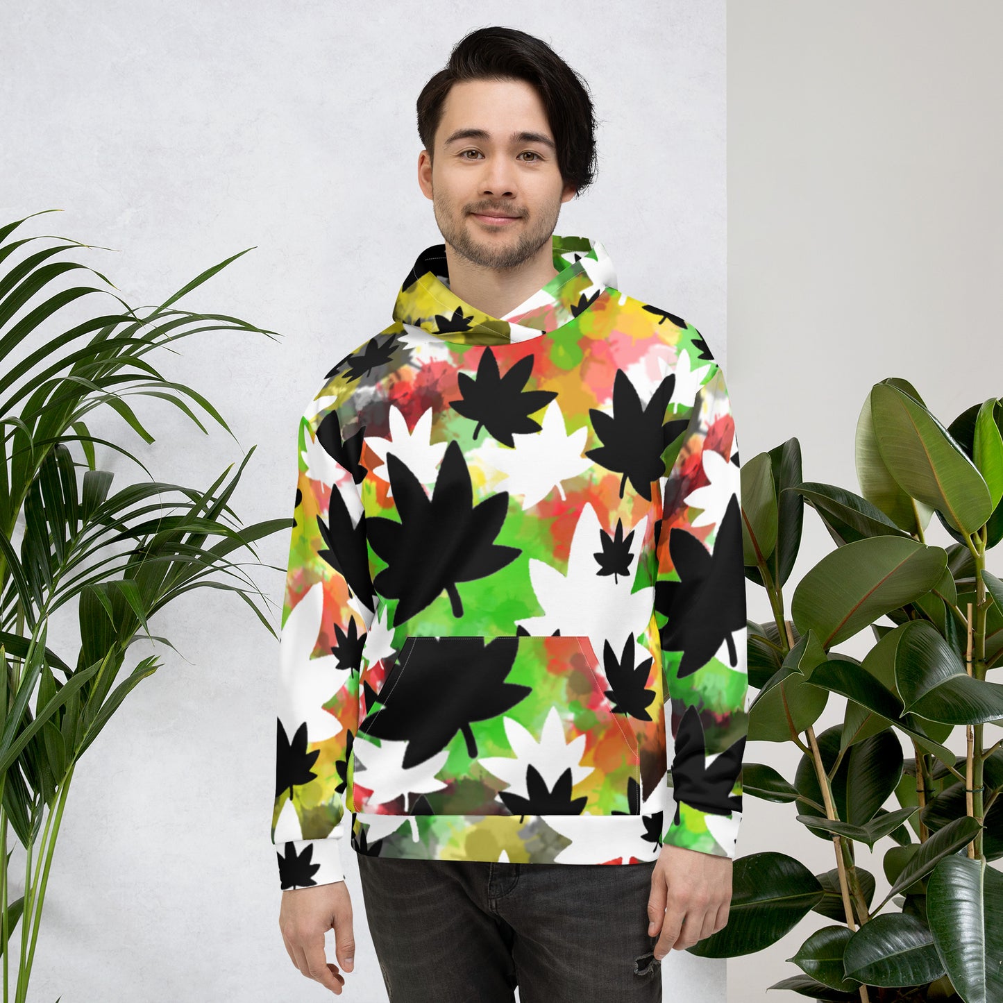 Spray Paint jumbo leaf print Unisex Hoodie