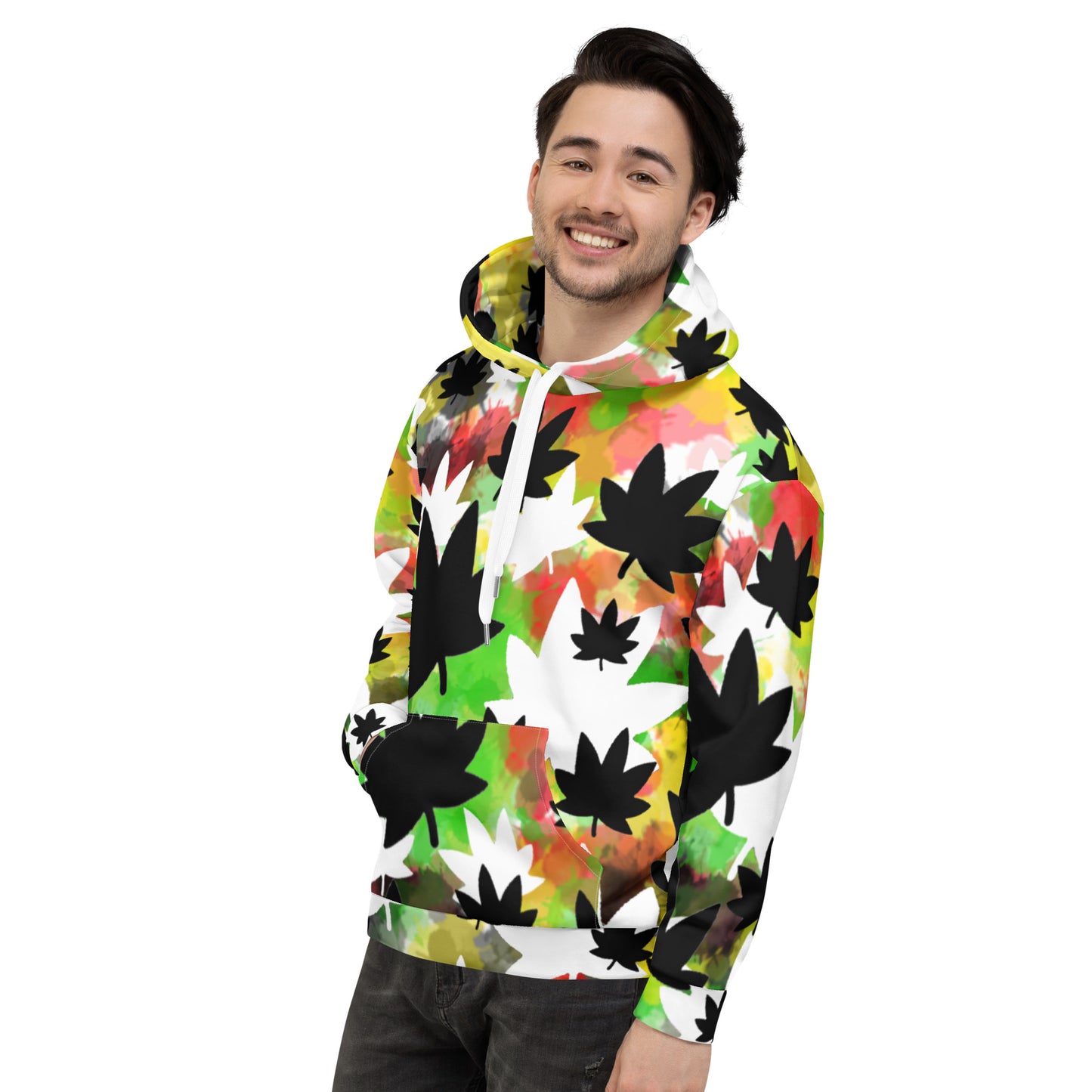 Spray Paint jumbo leaf print Unisex Hoodie