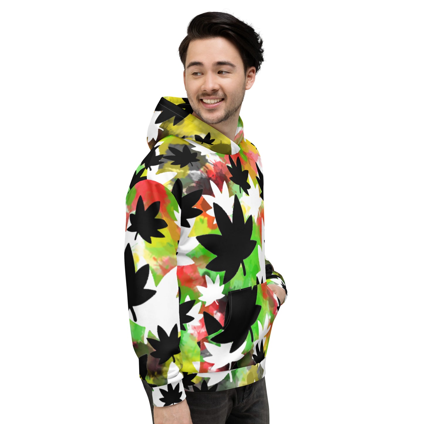 Spray Paint jumbo leaf print Unisex Hoodie