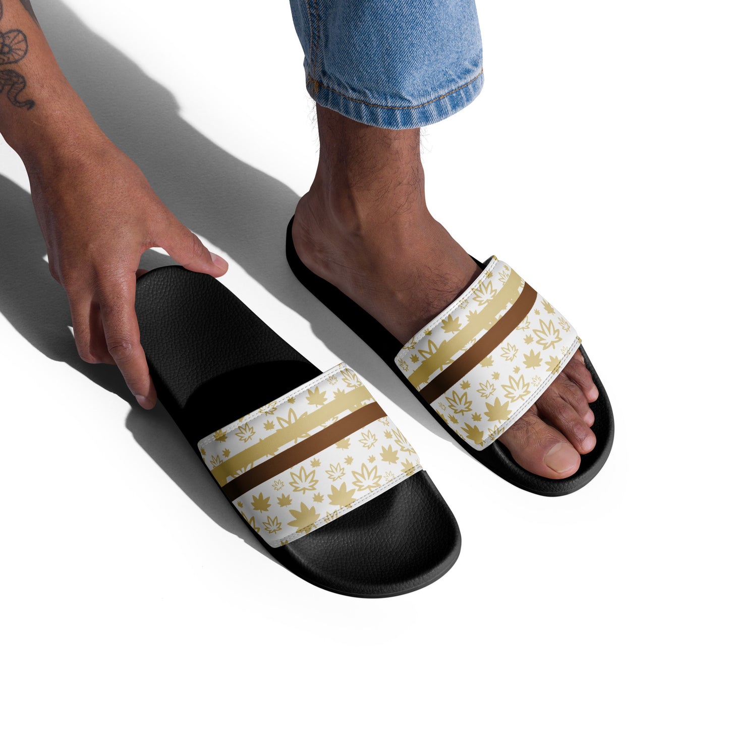 Men’s Gold Leaf and Strips slides