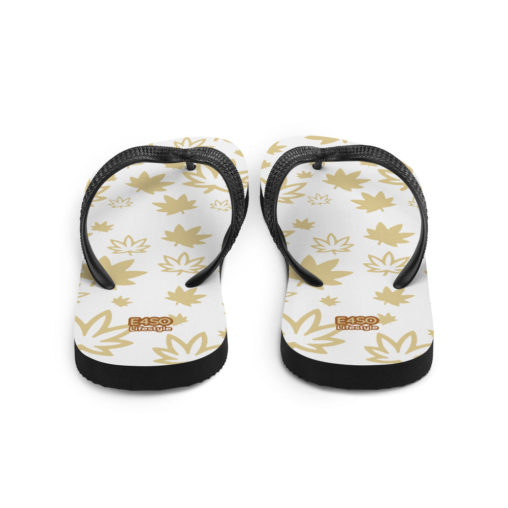 Gold leaf on White Flip-Flops