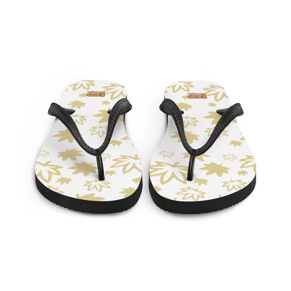 Gold leaf on White Flip-Flops