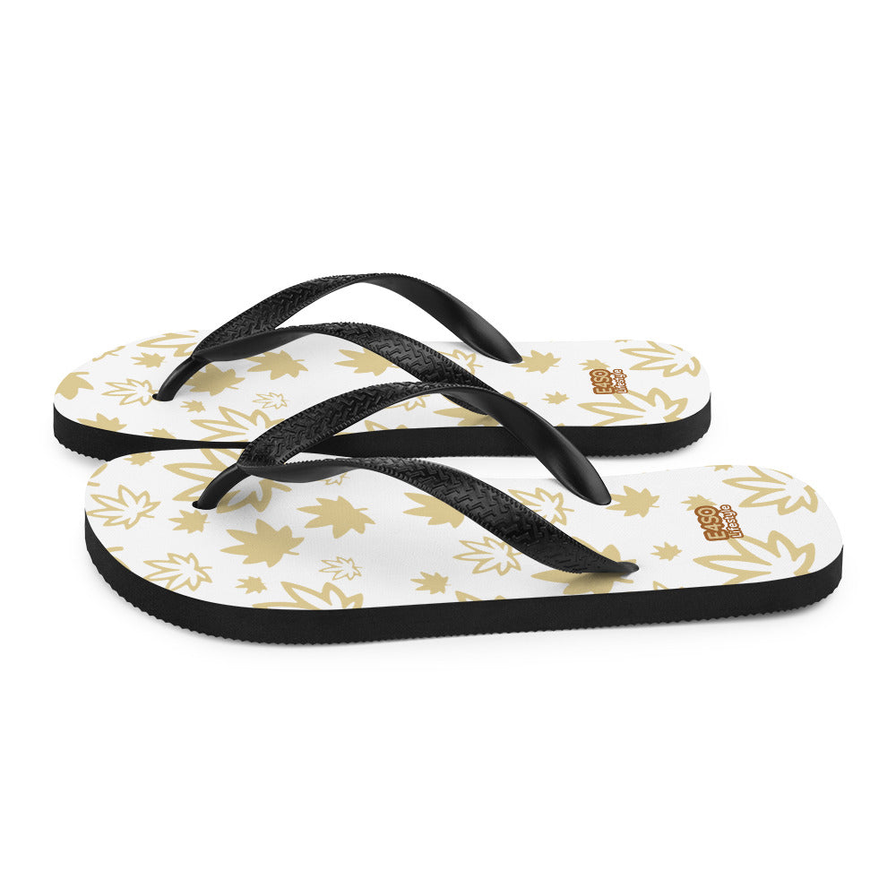 Gold leaf on White Flip-Flops