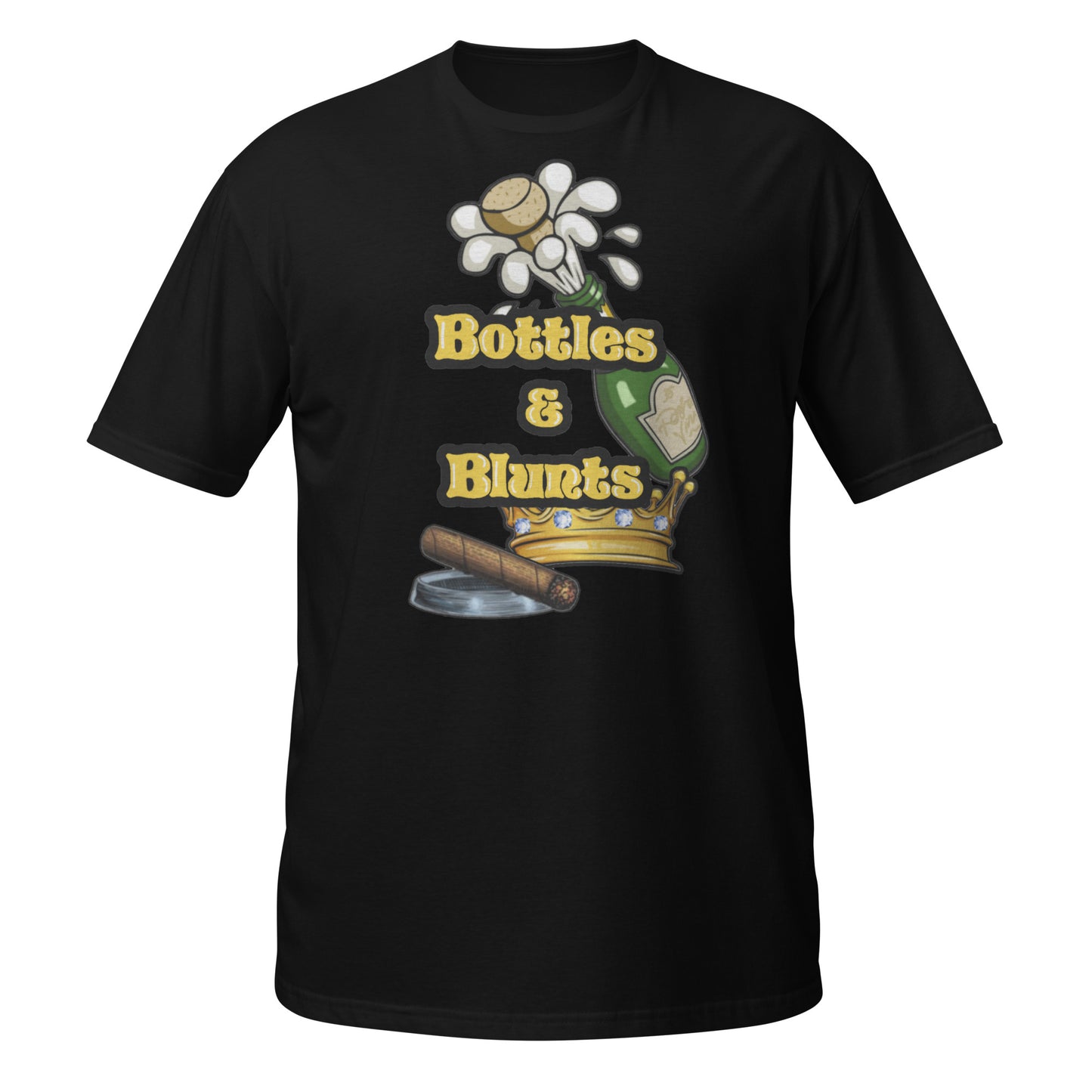 Bottles & Blunts gold Unisex T-Shirt